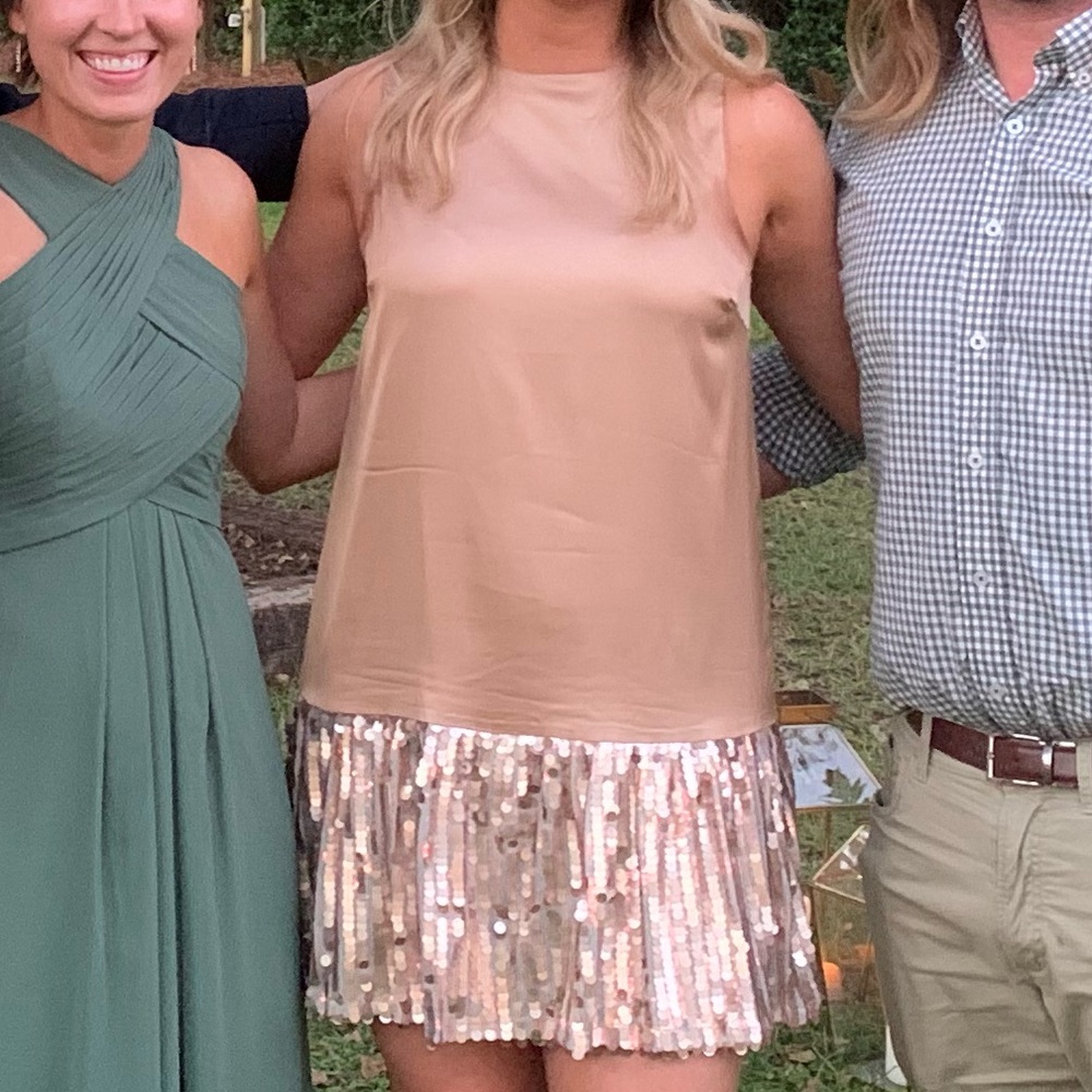 Satin dress with sparkles